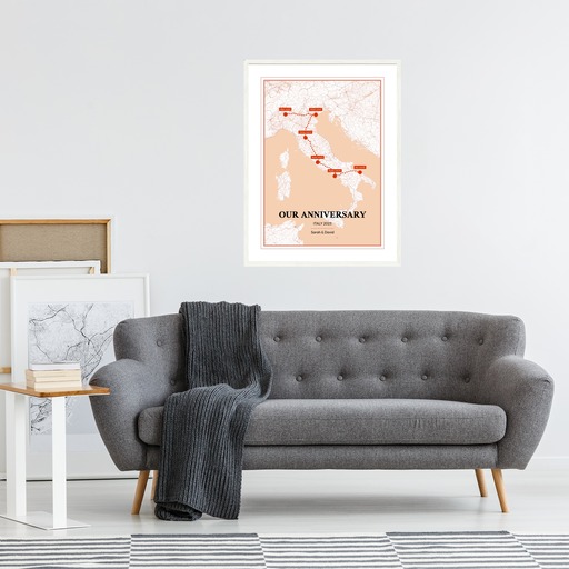 Our Anniversary Trip Poster for Her - Route Map 4