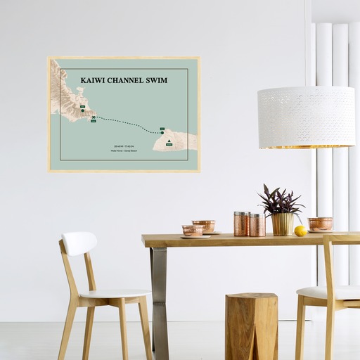 Kaiwi Channel Swim Poster - Route Map 3