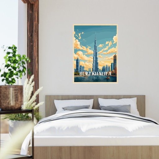 Burj Khalifa Travel Print - Vintage Travel Art Poster 5