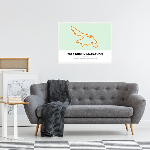 Minimalist of 2025 Dublin Marathon Poster - Route Map 6