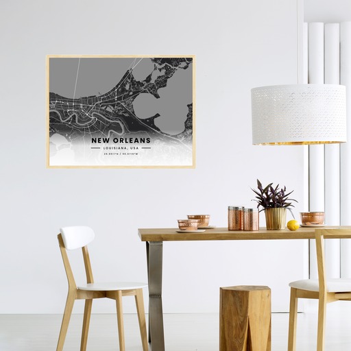 New Orleans in Dark Poster - Street Map 4