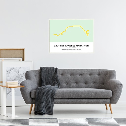 Minimalist 2025 Los Angeles Marathon Poster - Route Map 6