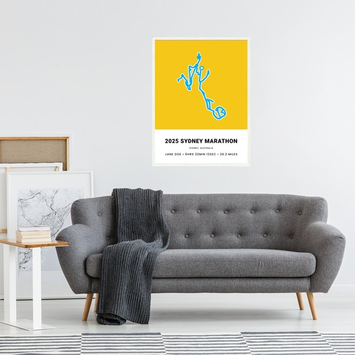 Minimalist 2025 Sydney Marathon Poster - Route Map 6