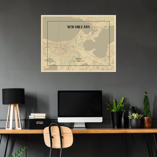 New Orleans in Vintage Poster - Street Map 3