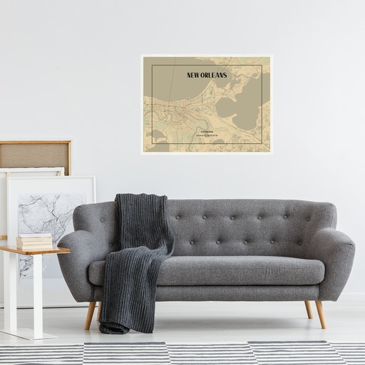 New Orleans in Vintage Poster - Street Map 5