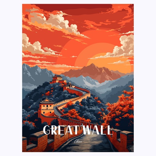 Great Wall of China Travel Print - Travel Art Poster 1
