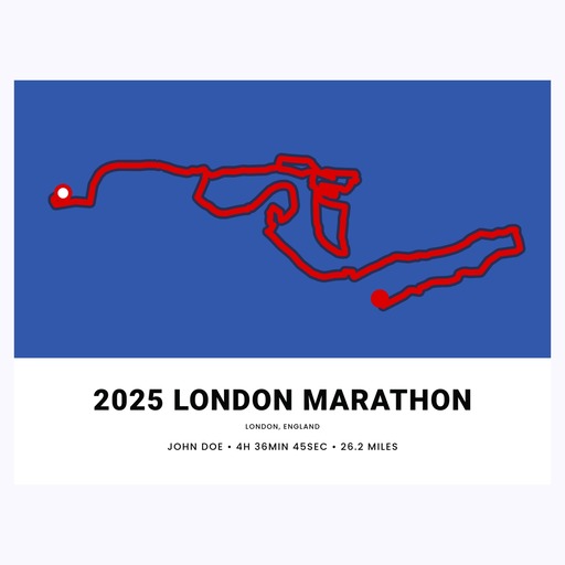 Minimalist 2025 London Marathon Poster - Route Map 1