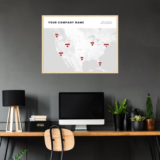 Our Corporate Branches Map Poster - Terrain Map 2