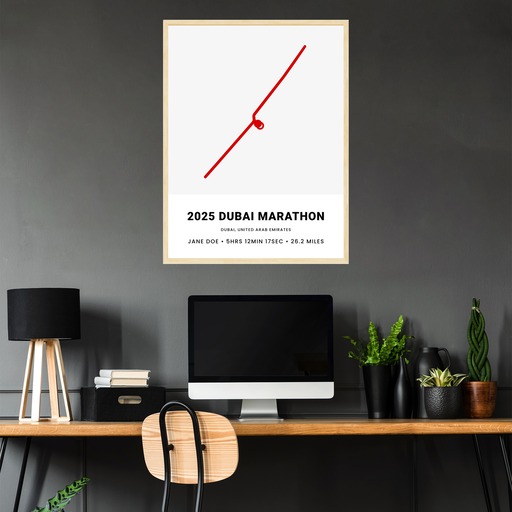Minimalist 2025 Dubai Marathon Poster - Route Map 4