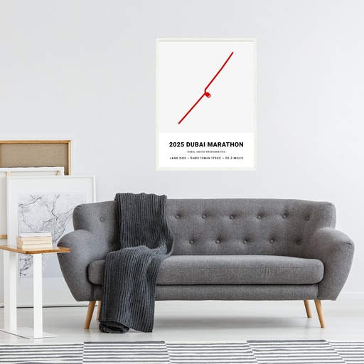 Minimalist 2025 Dubai Marathon Poster - Route Map 6