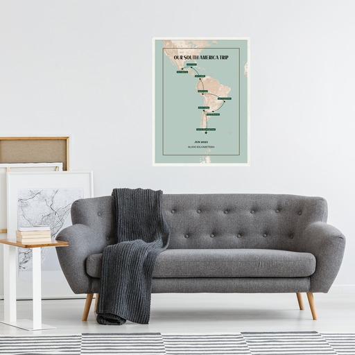 Our South America Trip Poster - Route Map 4