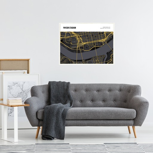 Cincinnati Bengals Stadium Poster - Street Map 6