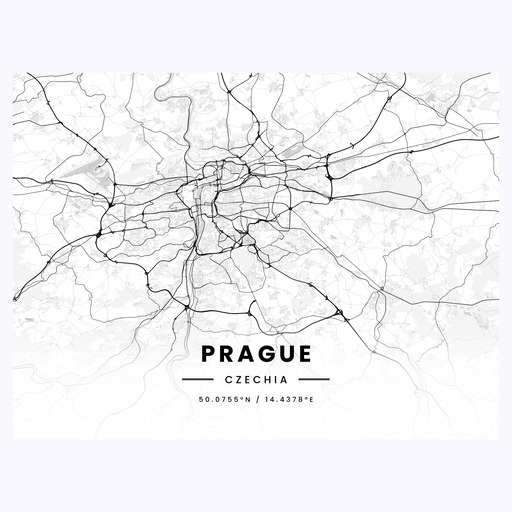 Prague in Light Poster - Street Map 1