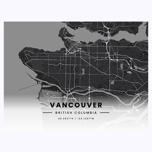Vancouver in Dark Poster - Street Map 1