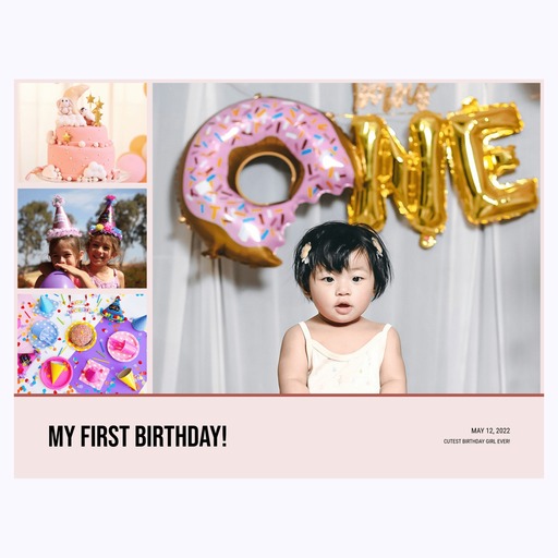My First Birthday Poster - Photo Collage Print 1