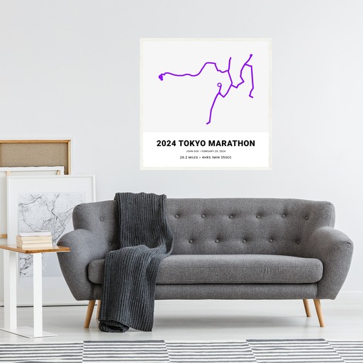 Minimalist 2025 Tokyo Marathon Poster - Route Map 6