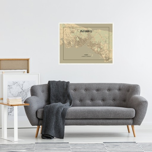 Istanbul in Vintage Poster - Street Map 5