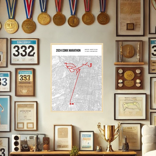 2024 Mexico CIty Marathon Poster - Route Map 2