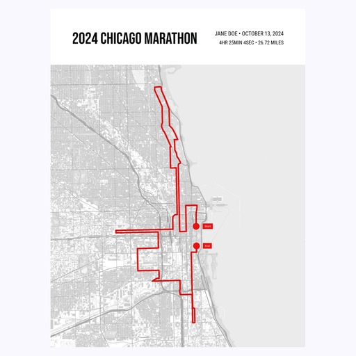 2024 Chicago Marathon Poster - Route Map 1