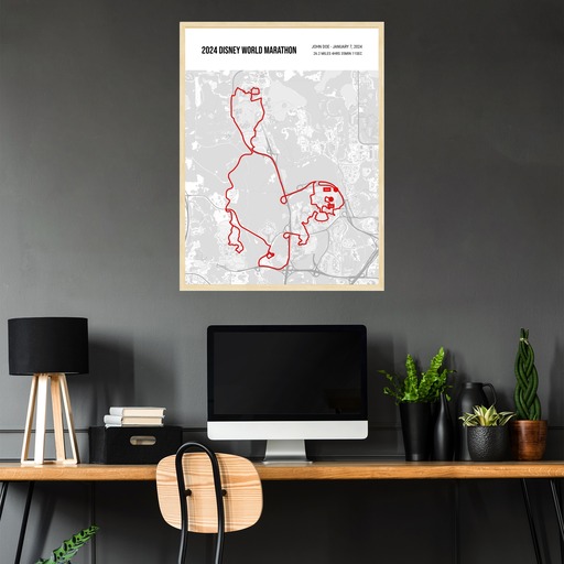2024 Disney World Marathon Poster - Route Map 4