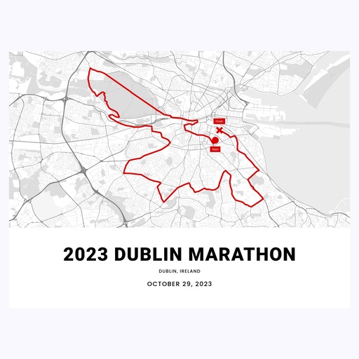 2023 Dublin Marathon Poster - Route Map 1