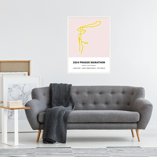 Minimalist 2025 Prague Marathon Poster - Route Map 6