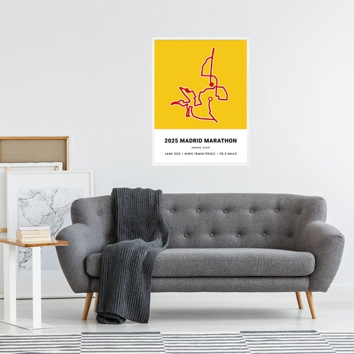 Minimalist 2025 Madrid Marathon Poster - Route Map 6