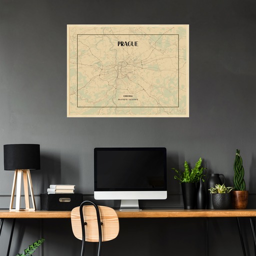 Prague in Vintage Poster - Street Map 3