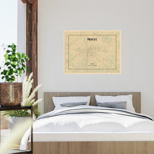 Prague in Vintage Poster - Street Map 6