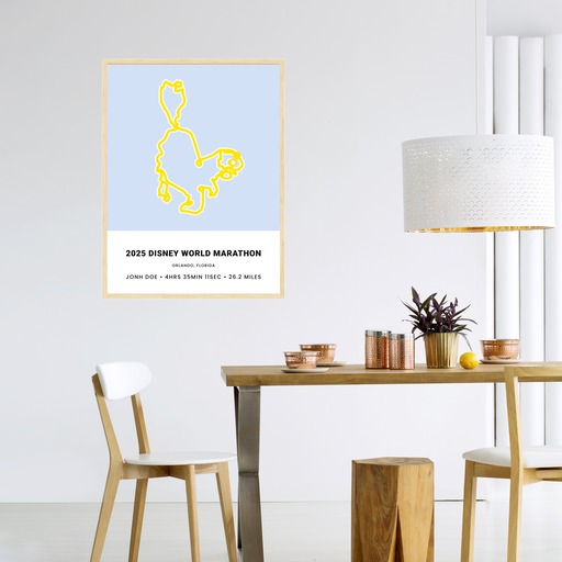 Minimalist 2025 Disney Marathon Poster - Route Map 5
