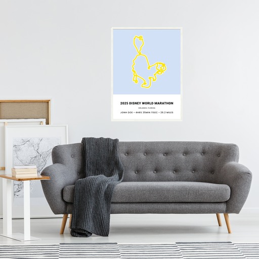 Minimalist 2025 Disney Marathon Poster - Route Map 6