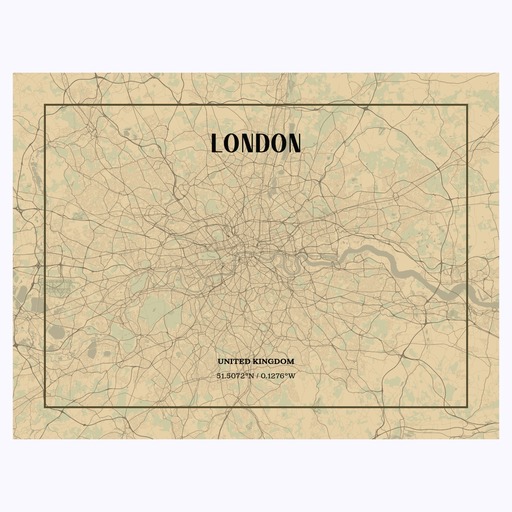 London in Vintage Poster - Street Map 1