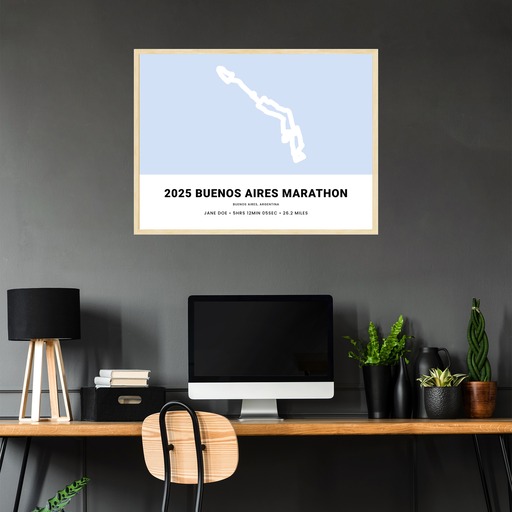 Minimalis 2025 Buenos Aires Marathon Poster - Route Map 2
