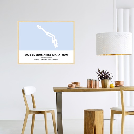 Minimalis 2025 Buenos Aires Marathon Poster - Route Map 3