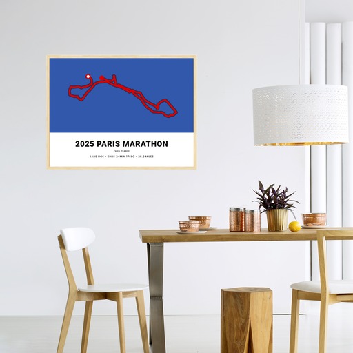 Minimalist 2025 Paris Marathon Poster - Route Map 5