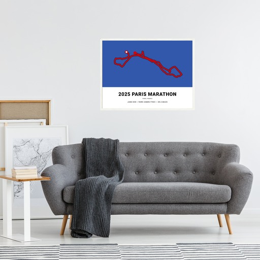 Minimalist 2025 Paris Marathon Poster - Route Map 6