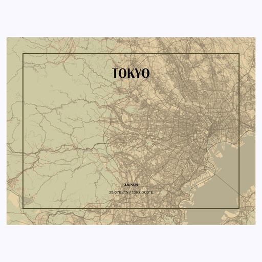 Tokyo in Vintage Poster - Street Map 1