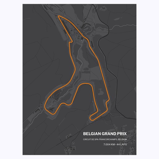 Belgian Grand Prix Poster - Track Map 1