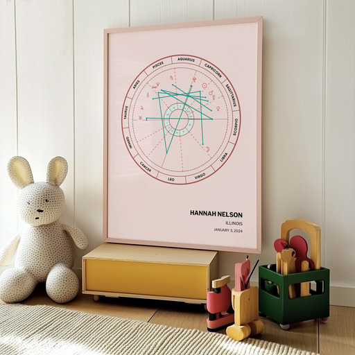 Our Daughter's Birth Poster - Natal Chart 10