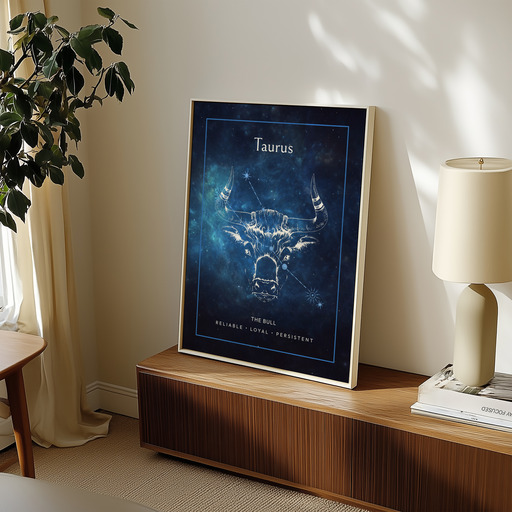 Taurus in Embellished Outline Print - Custom Zodiac Sign Poster 11