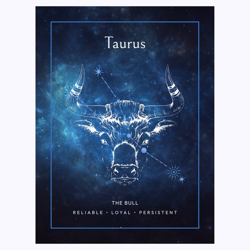 Taurus in Embellished Outline Print - Custom Zodiac Sign Poster 6