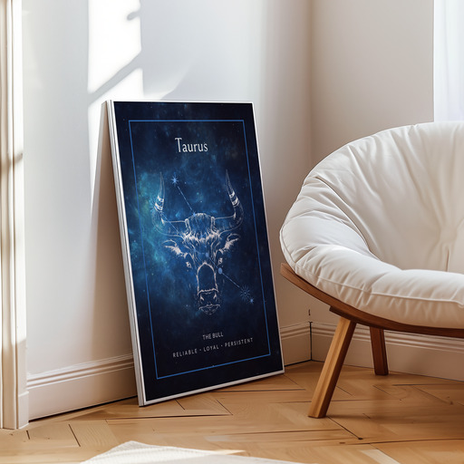 Taurus in Embellished Outline Print - Custom Zodiac Sign Poster 9