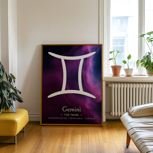 Gemini in Curvy Print - Custom Zodiac Sign Poster 9
