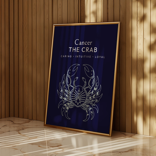 Cancer in Fine Line Print - Custom Zodiac Sign Poster 11