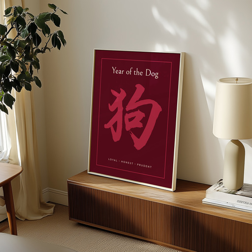 Dog in Curvy Print - Custom Chinese Zodiac Poster 11