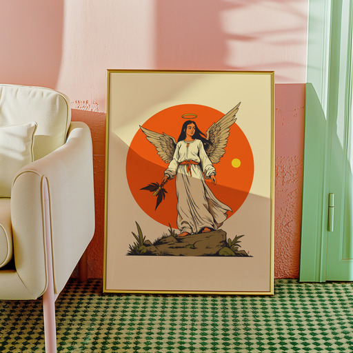 Temperance in Vibrant Grunge Print - Custom Tarot Card Poster 10