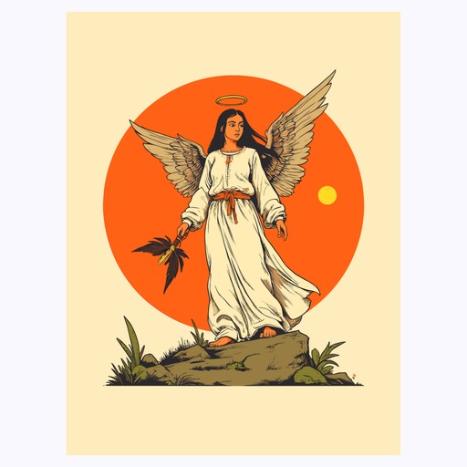 Temperance in Vibrant Grunge Print - Custom Tarot Card Poster 6