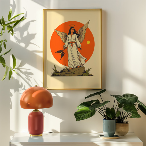Temperance in Vibrant Grunge Print - Custom Tarot Card Poster 9