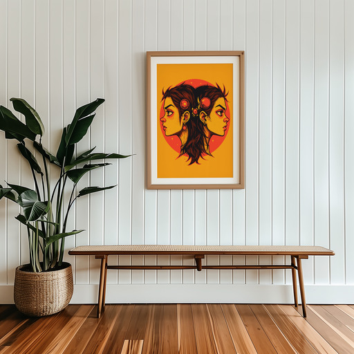 Gemini in Vibrant Grunge Print - Custom Zodiac Sign Poster 9