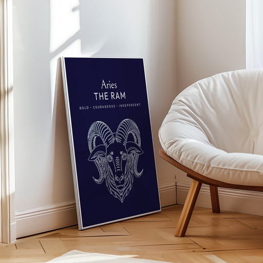 Aries in Fine Line Print - Custom Zodiac Sign Poster 10